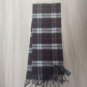NWT Cashmink Scarf Black/Gray/Red Plaid